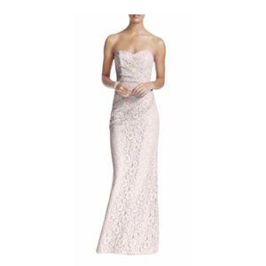 David's Bridal Maxi Dress Lace Pink Petal